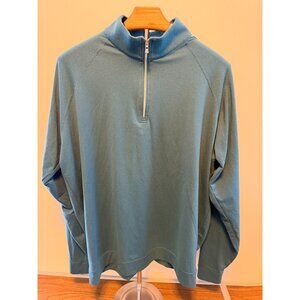 Holderness & Bourne Men Large Tailored Fit Green 1/4 Zip Golf Pullover Ridgeway